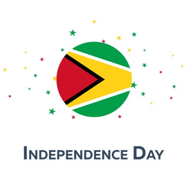 Guyana'nın bağımsızlık günü. Vatansever Banner. Vektör çizimi.