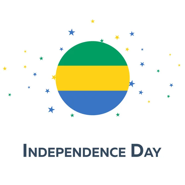 Jour de l'indépendance du Gabon. Bannière patriotique. Illustration vectorielle . — Image vectorielle