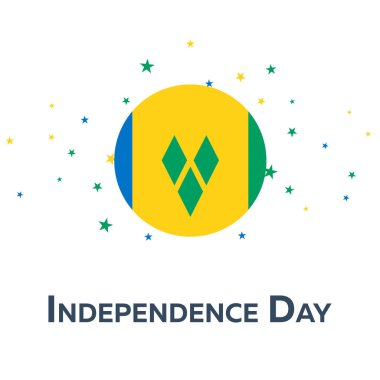Saint Vincent ve Grenadinler Bağımsızlık günü. Vatansever afiş.