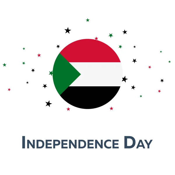 Dia da independência do Sudão. Banner Patriótico. Ilustração vetorial . — Vetor de Stock