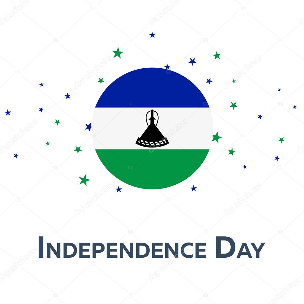 Independence day of Lesotho. Patriotic Banner. Vector illustration.