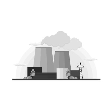 Endüstriyel Bina Fabrika. Üretim. Vektör düz çizim.