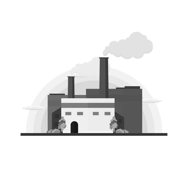 Industriebouw-fabriek. Productie. Platte vectorillustratie. — Stockvector