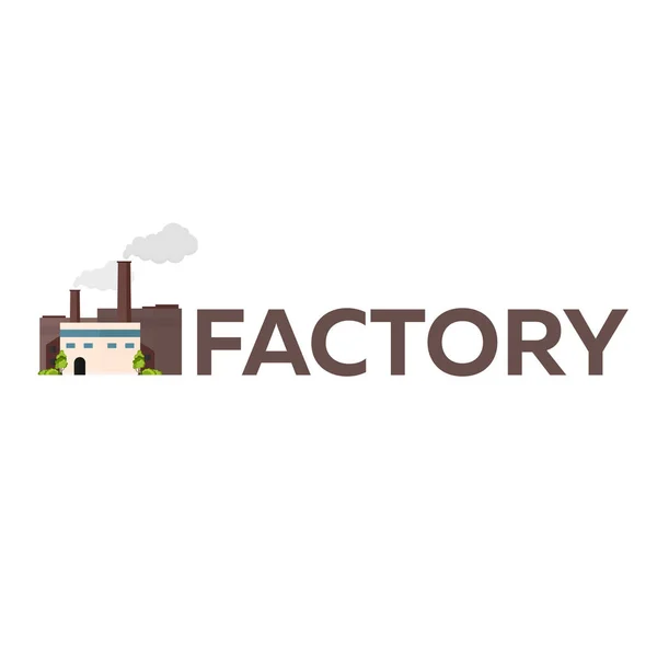 Industriebouw-fabriek. Productie. Platte vectorillustratie. — Stockvector