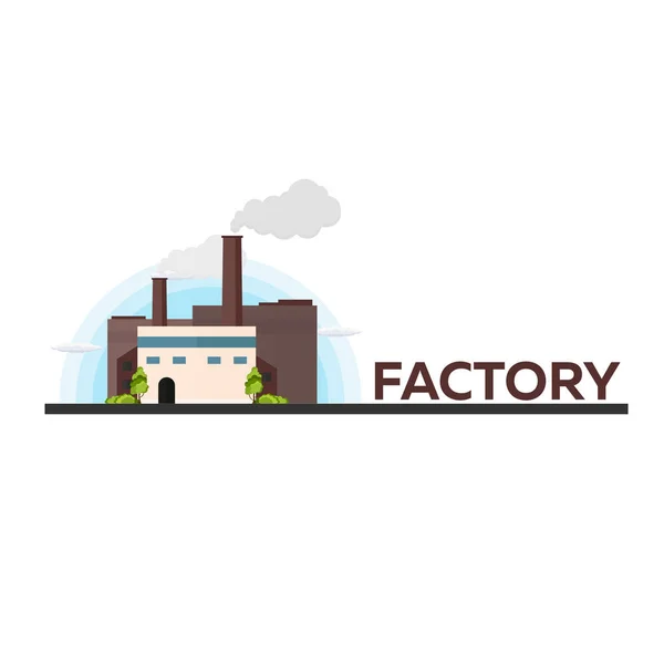 Industrial building factory. Manufacturing. Vector flat illustration. — Stock Vector