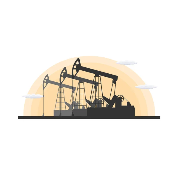 Oil industry. Tower oil exploration Vector flat illustration. — Stock Vector