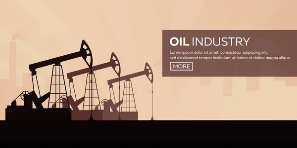 Ölindustrie. Tower Oil Exploration Vektor flache Illustration. — Stockvektor