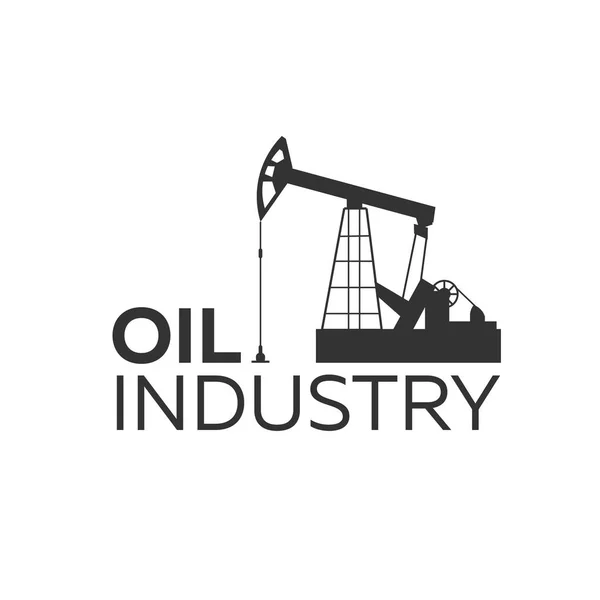 Ölindustrie-Logo. Tower Oil Exploration Vektor flache Illustration. — Stockvektor