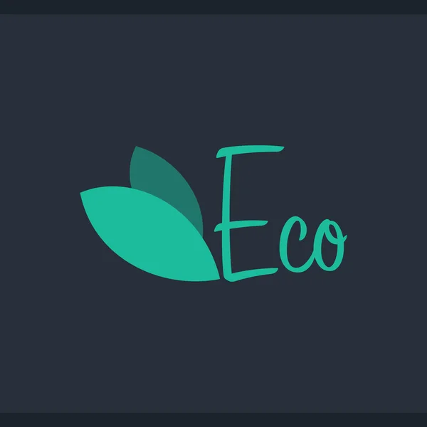 Логотип екології. Екологічне слово. Векторні плоскі ілюстрації . — стоковий вектор