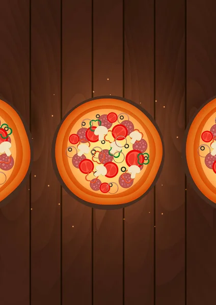 Итальянский плакат пиццы. Фастфуд. Векторная плоская иллюстрация . — стоковый вектор
