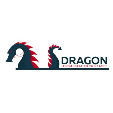 Dragon logosunu görmeniz gerekir. Çince ejderha. Vektör düz çizim.