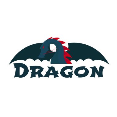 Dragon logosunu görmeniz gerekir. Çince ejderha. Vektör düz çizim.