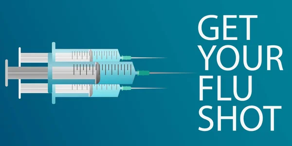 Soins médicaux. Seringue pour vaccin injectable. Illustration vectorielle plate . — Image vectorielle