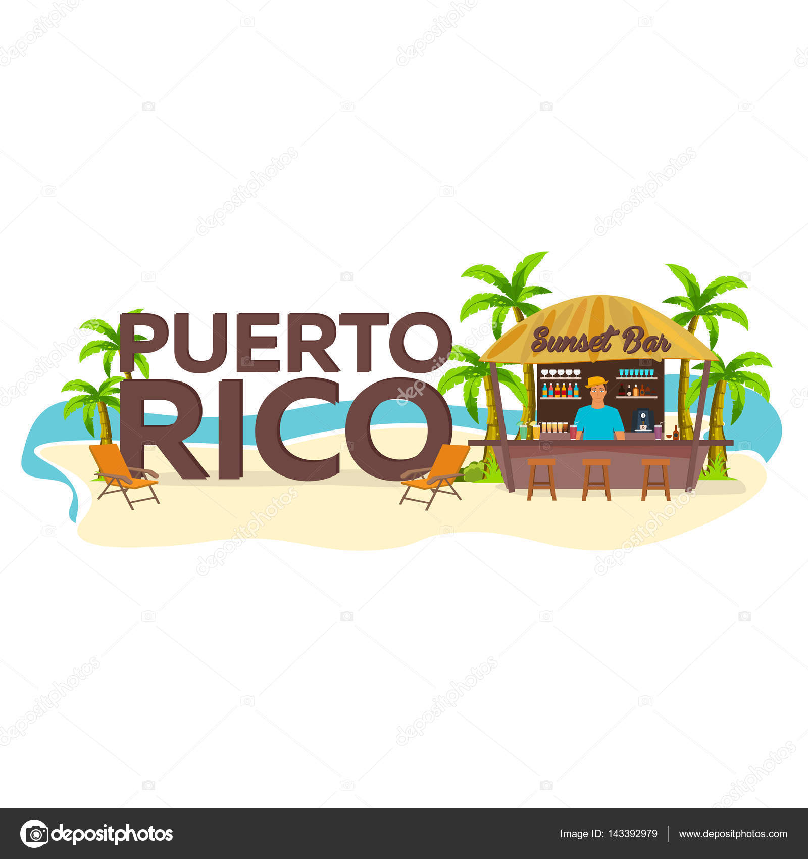 Puerto Rico. Travel. Palm, drink, summer, lounge chair, tropical ... Puerto Rico. Travel. Palm, drink, summer, lounge chair, tropical ...