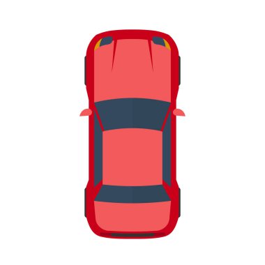 Vektör çizim modern düz kırmızı araba.