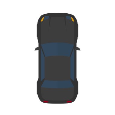 Vektör çizim modern düz siyah araba.