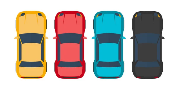 Conjunto de cuatro coches. Ilustración plana del vector . — Vector de stock