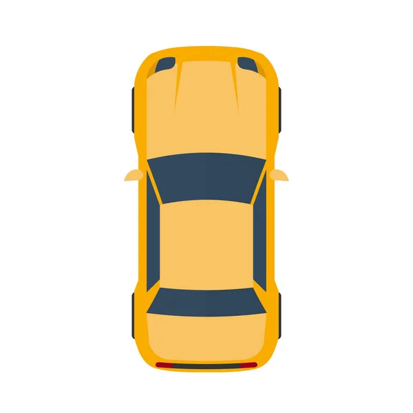 Vektorillustration av moderna platt gul bil. — Stock vektor