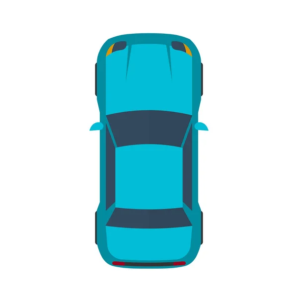 Ilustración vectorial de coche azul plano moderno . — Vector de stock