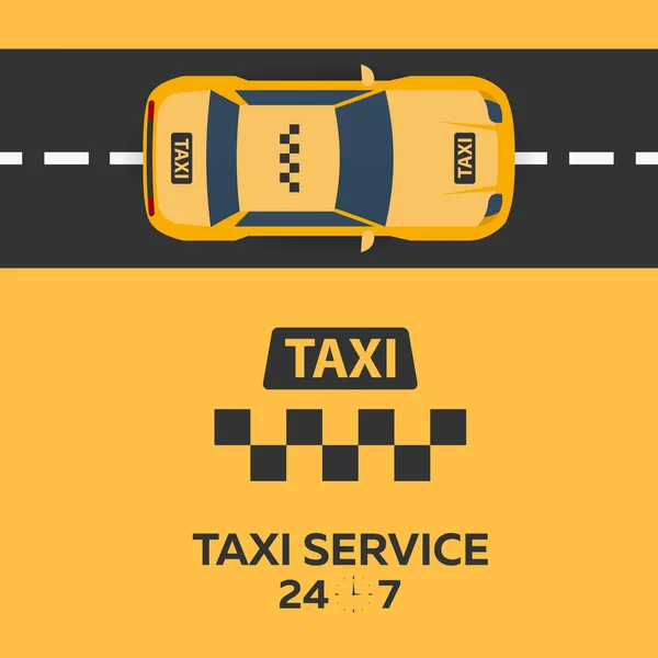 Taxi služba. Auto taxi. Vektorové ilustrace plochá. — Stockový vektor