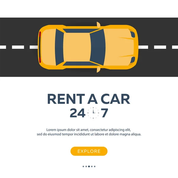 Rent a car. Concept of Web banner. Vector flat illustration. — Stock Vector