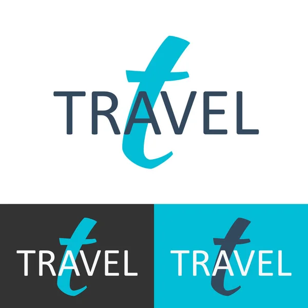 Logo de viaje. Letra T logo. Plantilla de logotipo vectorial. Concepto de logotipo . — Vector de stock