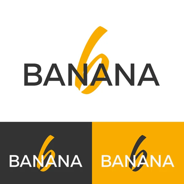 Logotipo de banana. Logotipo da letra B. Modelo de logotipo do vetor. Conceito de logotipo . — Vetor de Stock