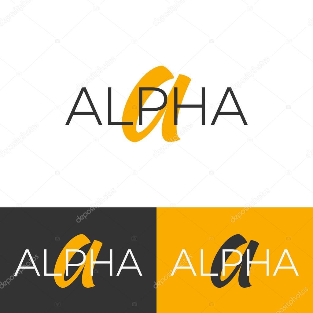 Alpha logo. Letter A logo. Vector logo template. Logotype concept