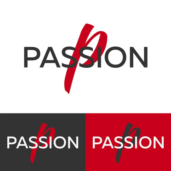 Logo de pasión. Letra P logo. Plantilla de logotipo vectorial. Concepto de logotipo . — Vector de stock