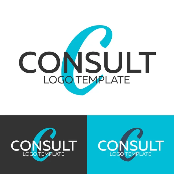 Consultez le logo. Logo lettre C. Modèle de logo vectoriel. Concept de logotype . — Image vectorielle