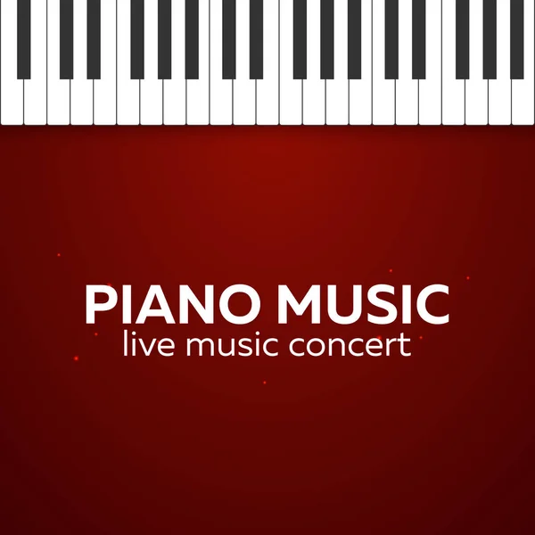 Piano concert poster design. Live music concert. Piano keys. Vector illustration. — Stock Vector