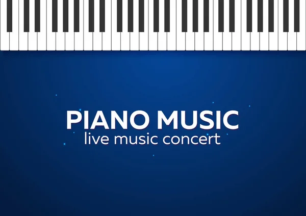 Diseño de póster de concierto de piano. Concierto de música en vivo. Teclas de piano. Ilustración vectorial . — Vector de stock