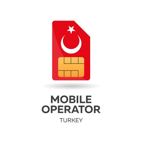 Peru operadora de celular. Cartão SIM com bandeira. Ilustração vetorial . — Vetor de Stock