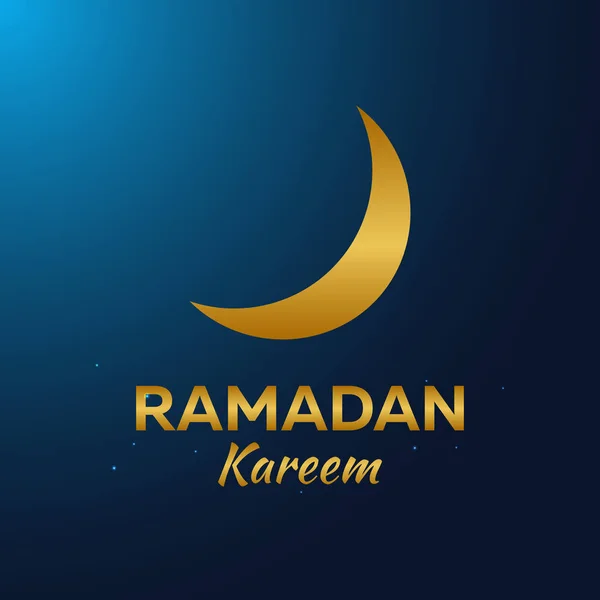 Ramadán Kareem. Ramadán Mubarak. Tarjeta de felicitación. Noche árabe con luna creciente . — Vector de stock