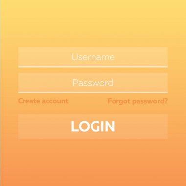 Oturum açma ekranı ile malzeme tasarım UI, Ux ve GUI düzeni.