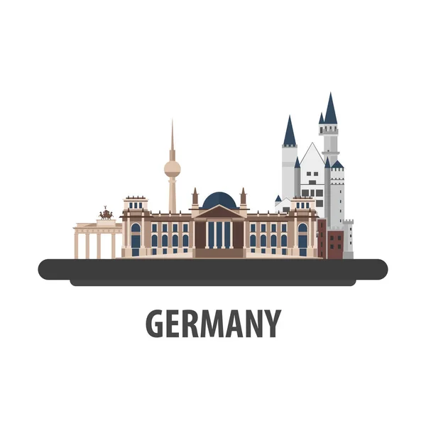 Germany travel location. Vacation or trip and holiday. — Stock Vector