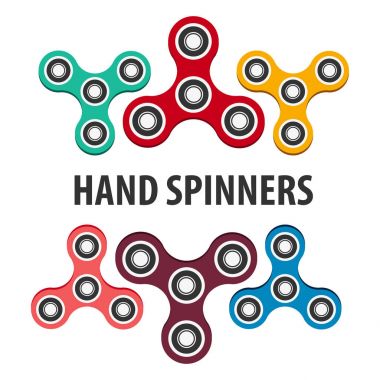 El Spinner Logo, amblem ve kutsal kişilerin resmi. İplikçiler kıpır. Anti stres oyuncak.