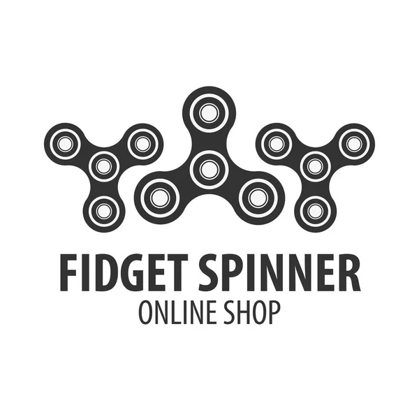 Hand Spinner logotyp, emblem och ikon. Rastlösa spinnare. Anti Stress leksak. — Stock vektor