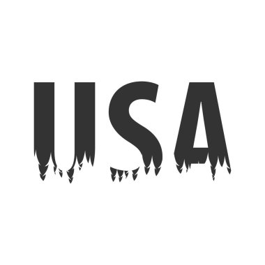 Amerika Birleşik Devletleri. Metin veya Etiketler silüeti orman ile.