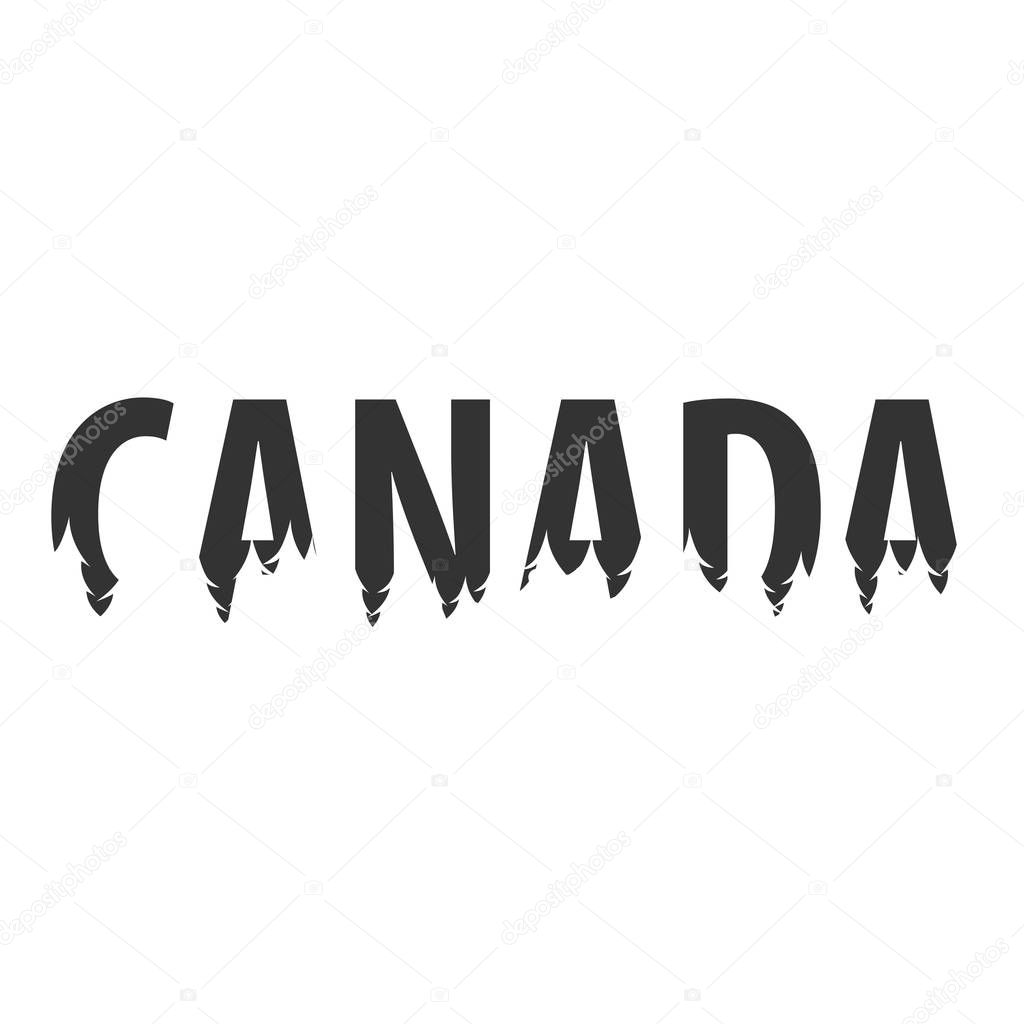 Canada. Text or labels with silhouette of forest.