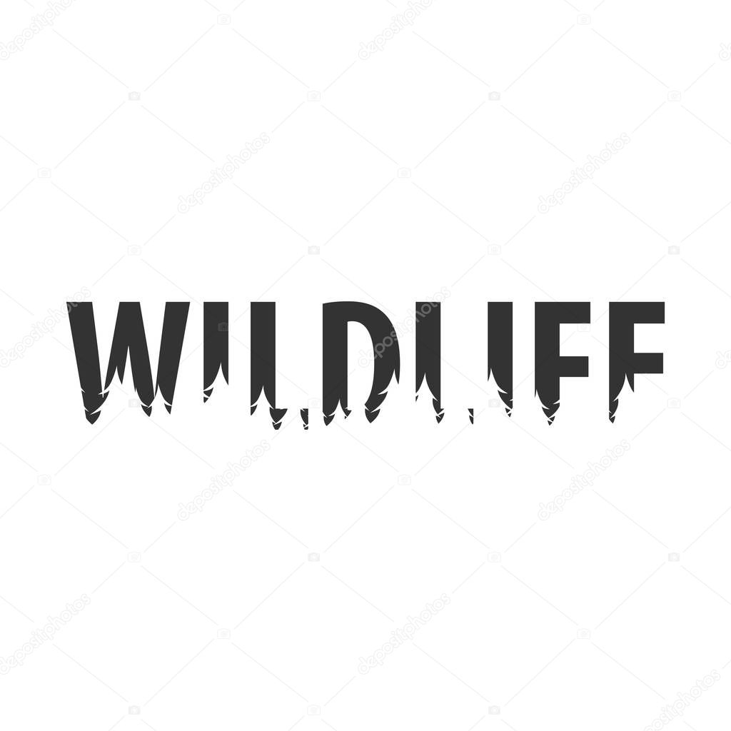 Wildlife. Text or labels with silhouette of forest.