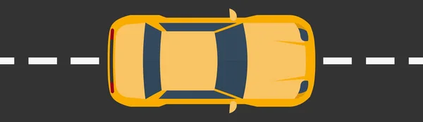 Concepto de tráfico de carretera con coches de vista superior en carretera asfaltada. Ilustración plana del vector . — Vector de stock