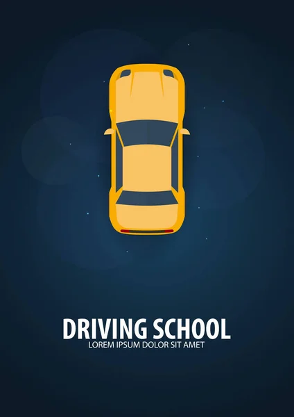 Drivande skola Banner. Auto utbildning. Regler av vägen. Vektorillustration. — Stock vektor