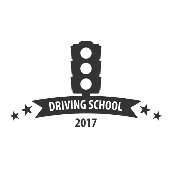 学校のロゴと紋章のテンプレートを運転します。自動教育。ベクトル図. — ストックベクタ