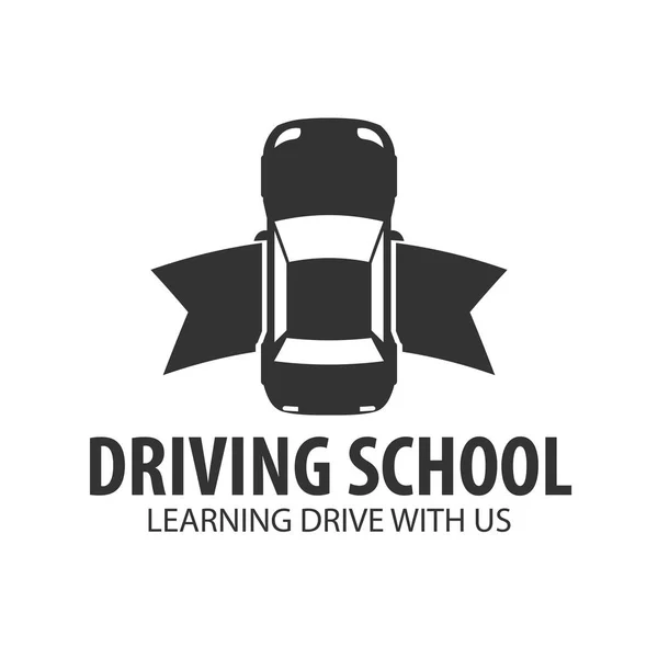 Logotipo da escola de condução e modelo de emblema. Auto-educação. Ilustração vetorial . — Vetor de Stock