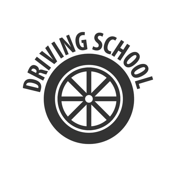 Logo und Emblemvorlage der Fahrschule. Autobildung. Vektorillustration. — Stockvektor