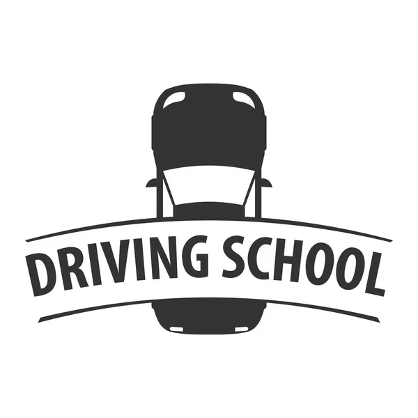 Drivande skola logotyp och emblem mall. Auto utbildning. Vektorillustration. — Stock vektor