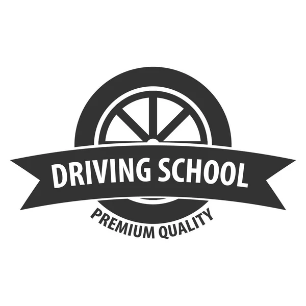 Logo und Emblemvorlage der Fahrschule. Autobildung. Vektorillustration. — Stockvektor