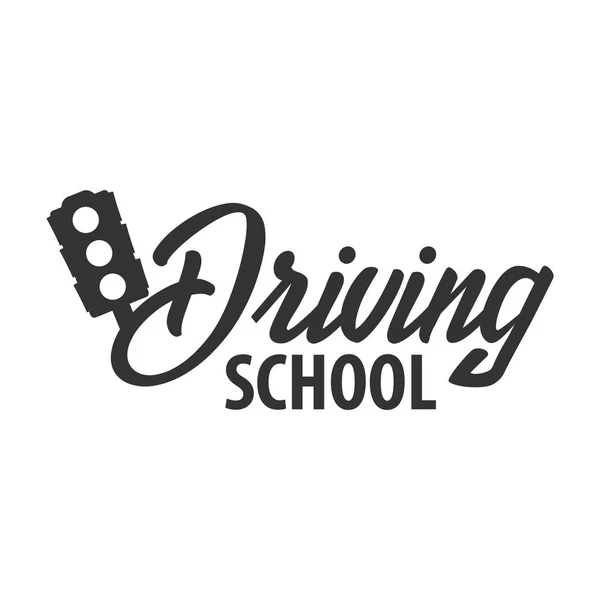 Drivande skola logotyp och emblem mall. Auto utbildning. Vektorillustration. — Stock vektor