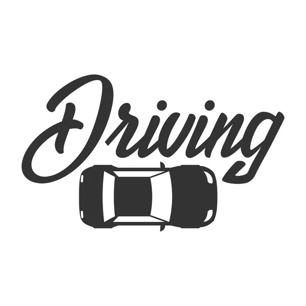 Logo de la escuela de conducción y plantilla de emblema. Educación automotriz. Ilustración vectorial . — Vector de stock
